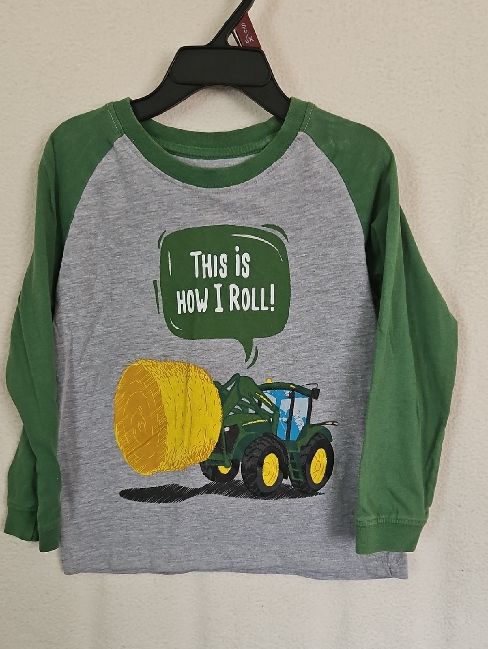 John Deere Green & Gray Tractor Graphic Long Sleeve Tee